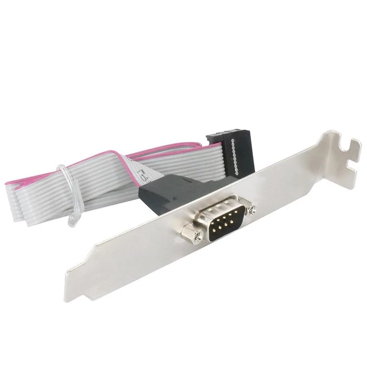 DB9 Male To IDC 10Pin Female Bracket Ribbon Cable